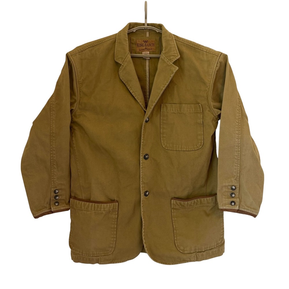 King Ranch Lewis Creek Mens Large Tan Cotton Duck Canvas Field Chore Jacket Coat